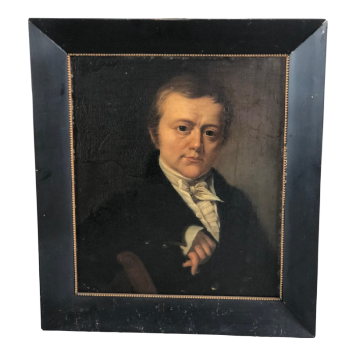 19th century dutch school portrait oil painting of a distinguished gentleman framed 6122