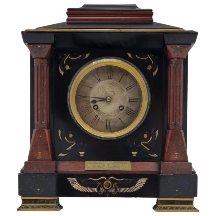 19th century egyptian revival mantel clock 1