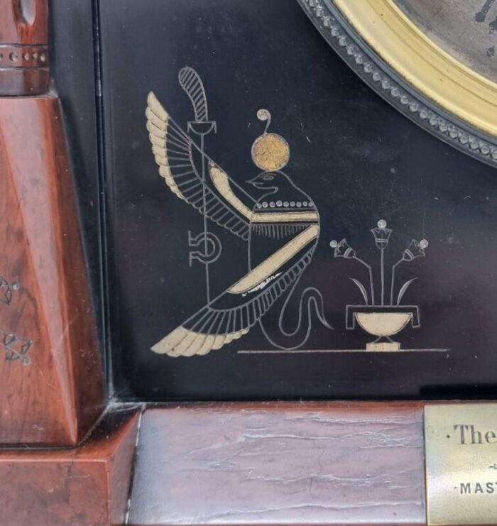 19th century egyptian revival mantel clock 17