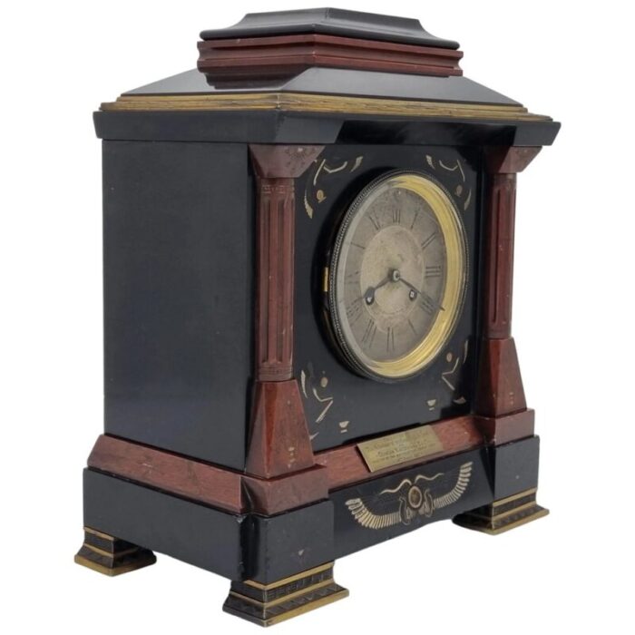 19th century egyptian revival mantel clock 3