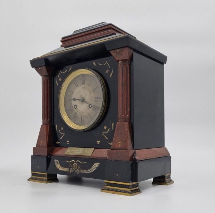 19th century egyptian revival mantel clock 9