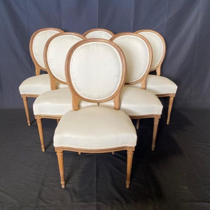 19th century french louis xvi armchairs dining chairs a pair 0370