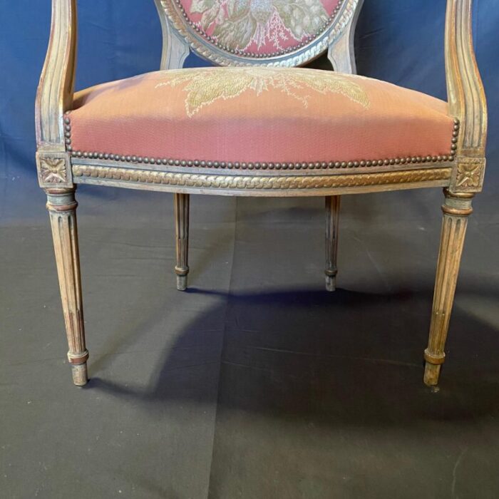 19th century french louis xvi armchairs dining chairs a pair 2772