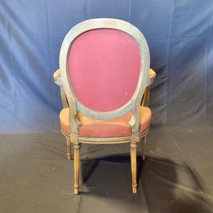 19th century french louis xvi armchairs dining chairs a pair 7807