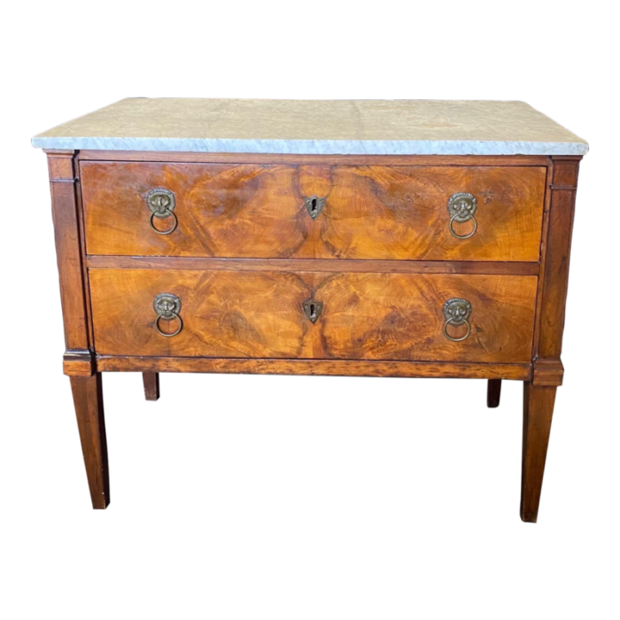 19th century french neoclassical fruitwood directoire chest of drawers 5843