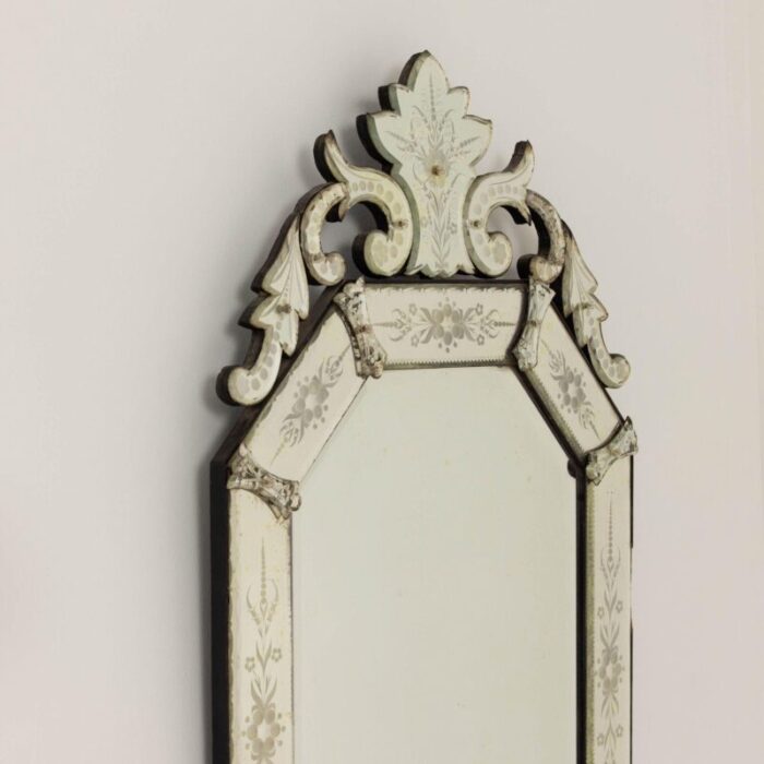 19th century italian etched and beveled mirror in venetian style 1774