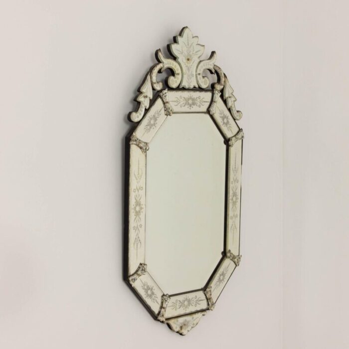 19th century italian etched and beveled mirror in venetian style 2553