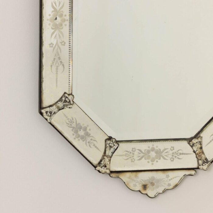 19th century italian etched and beveled mirror in venetian style 3746