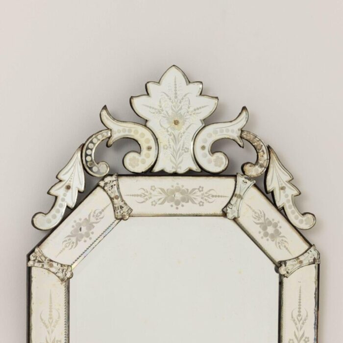 19th century italian etched and beveled mirror in venetian style 4010