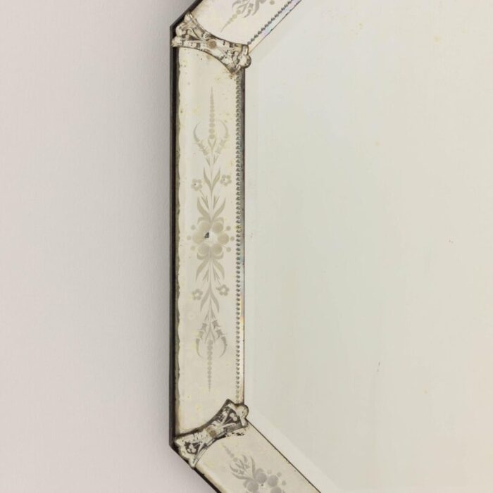 19th century italian etched and beveled mirror in venetian style 5265