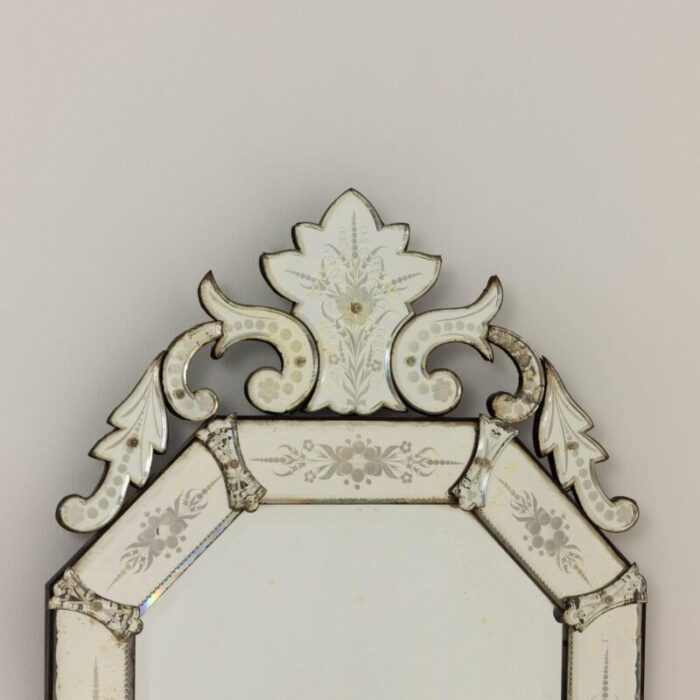 19th century italian etched and beveled mirror in venetian style 5928