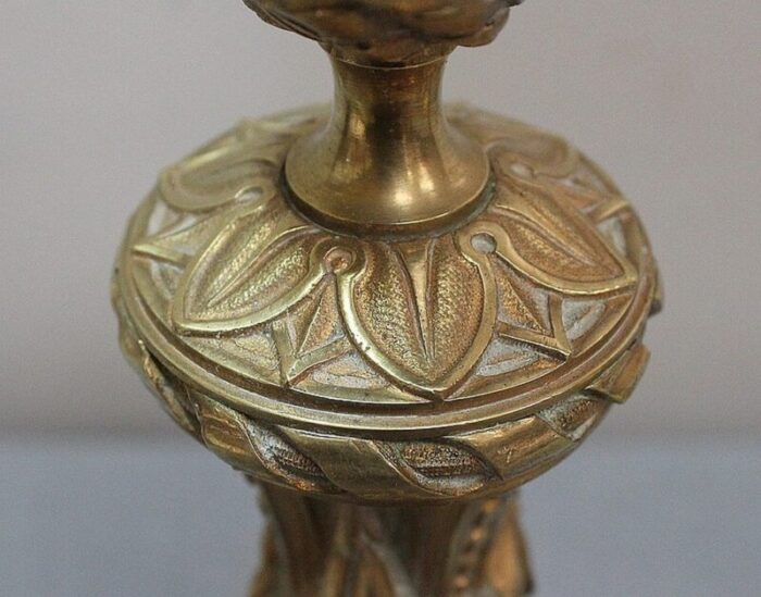 19th century louis xvi style gilt bronze candleholders set of 2 6