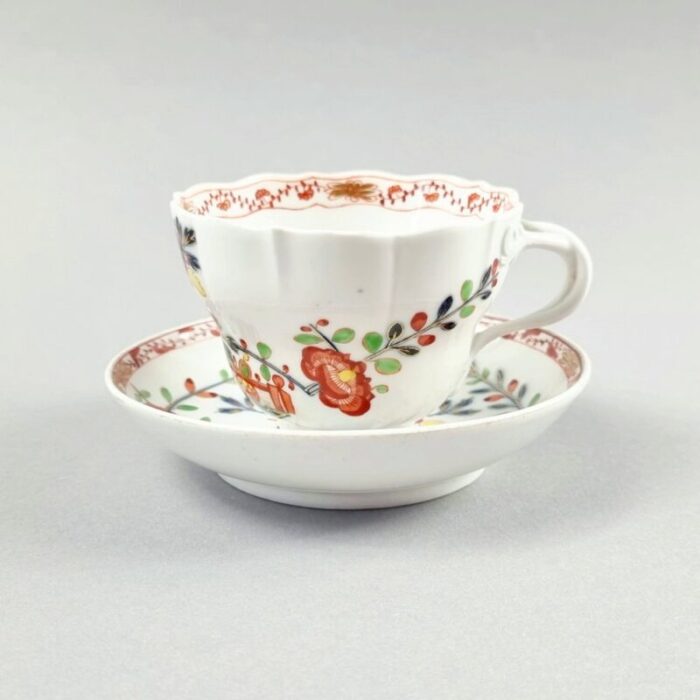 19th century porcelain tischenmuster kakiemon pattern tea cup and saucer from meissen germany set of 2 1