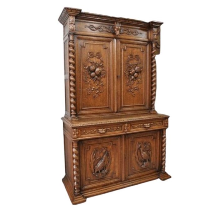 19th century spanish carved oak cupboard trinchero 1133