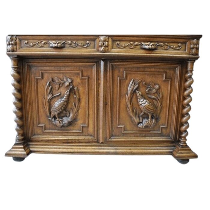 19th century spanish carved oak cupboard trinchero 6315