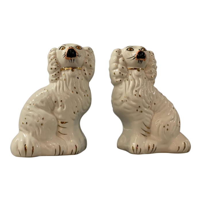 19th century staffordshire ceramic dogs a pair 1258