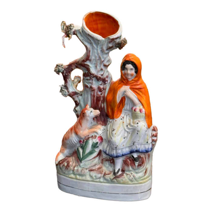 19th century staffordshire figurine bud vase 9068