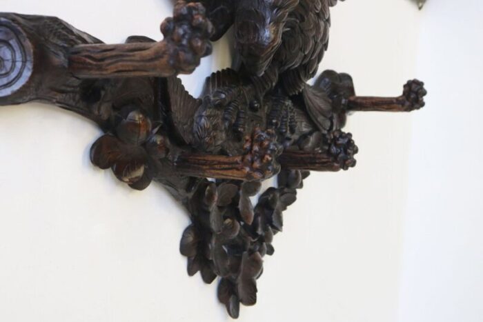 19th century swiss black forest coat rack 11