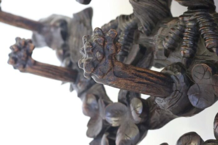 19th century swiss black forest coat rack 12