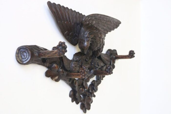 19th century swiss black forest coat rack 14