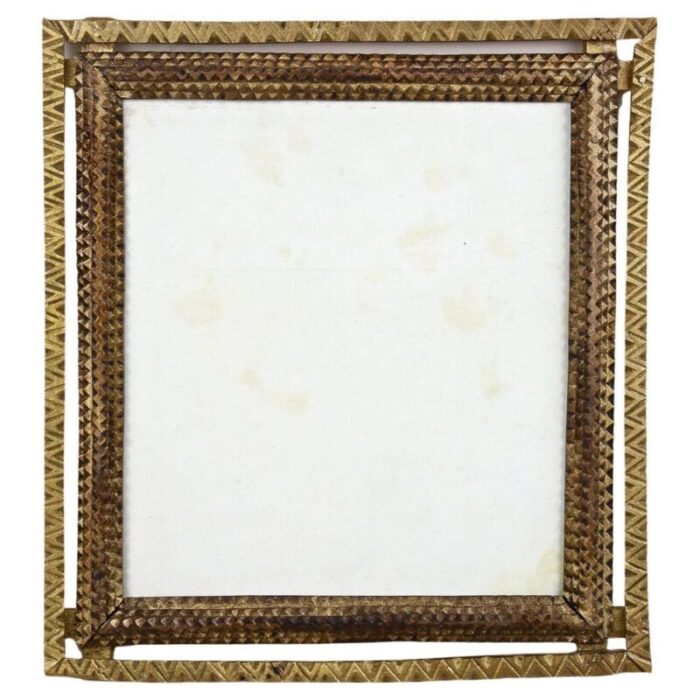 19th century tramp art gilt rustic photo frame austria 1870s 1