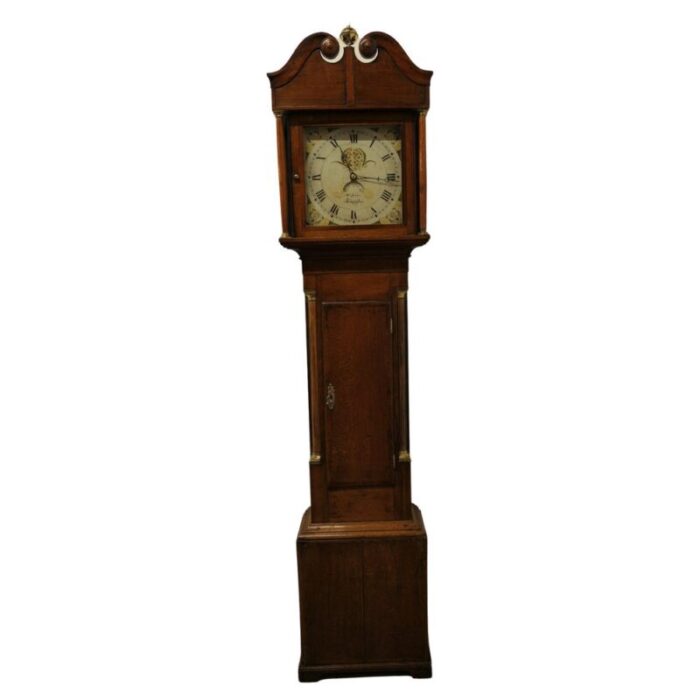 19th century welsh country oak long case clock by wm jones of llanfyllin 1