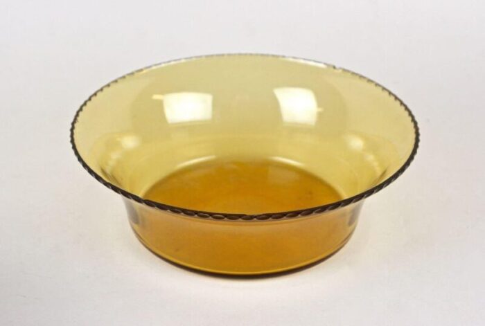 20th century art nouveau silver basket with amber colored glass bowl 1900s 9