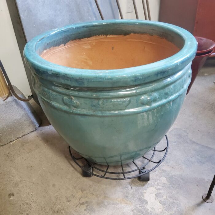 20th century handmade glazed terracotta planter 1107