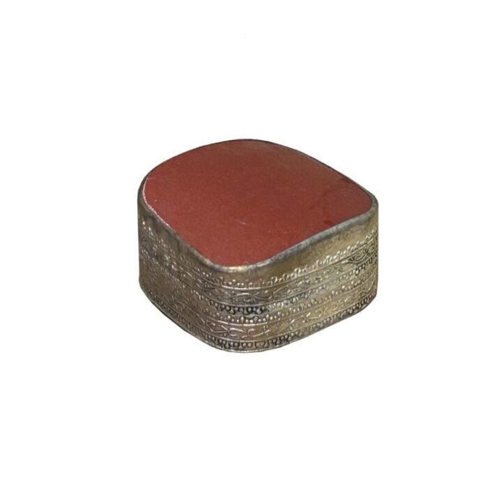 325 chinese old white base brick red porcelain art pewter box 8063