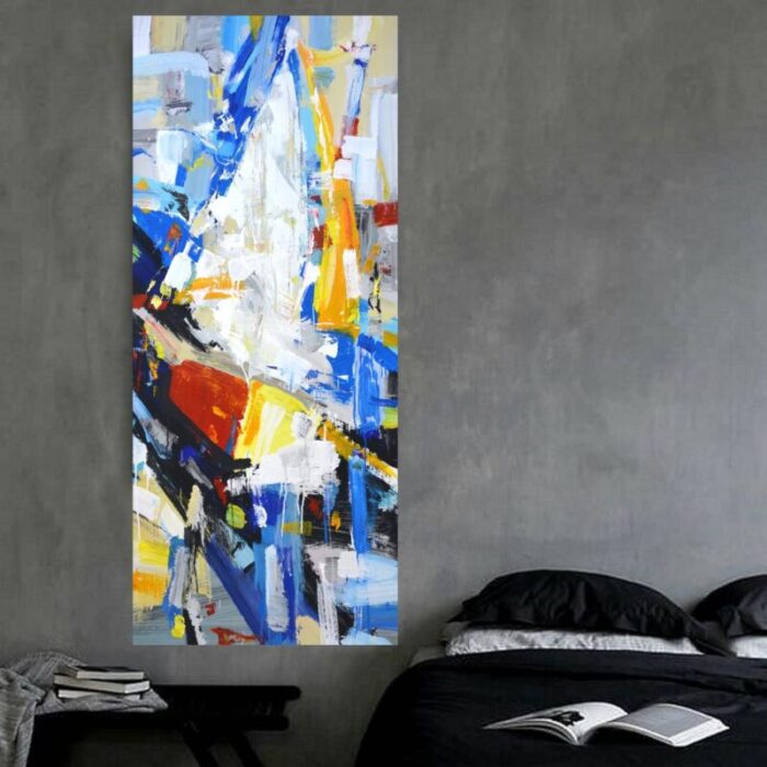 abstract sailboat original painting 9655