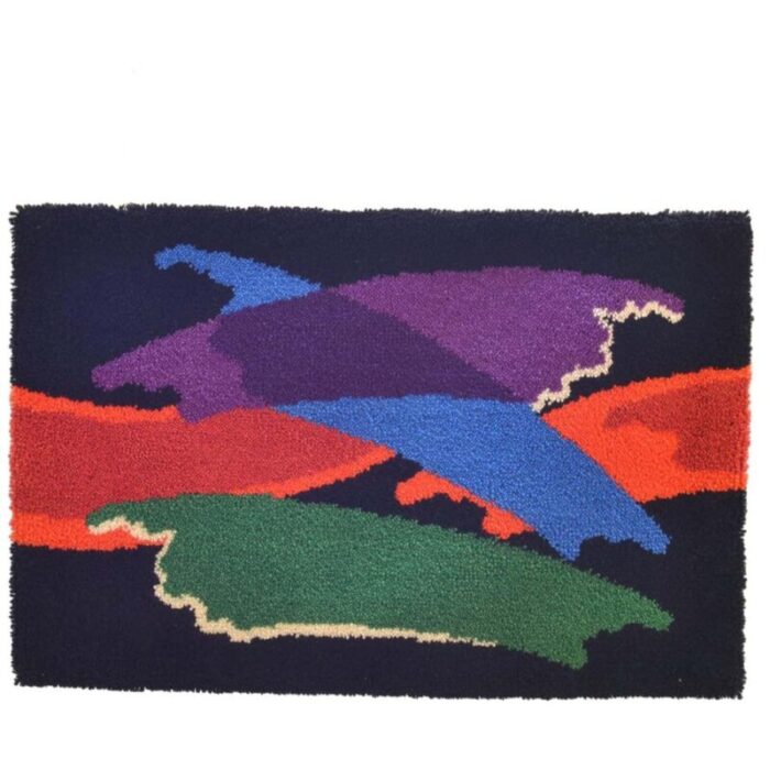 abstract vibrant wall tapestry by junghans 1960s 1