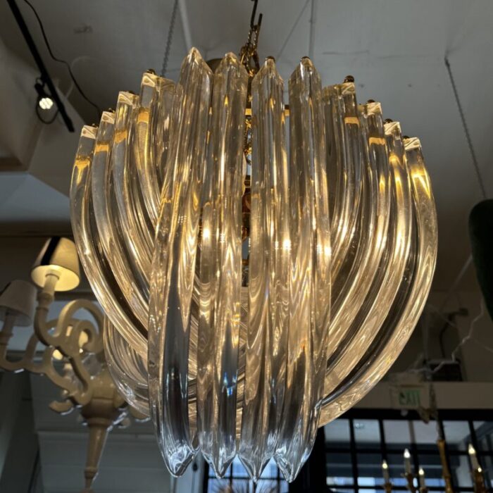 alberto dona venini crystal curvati murano glass chandelier 0116