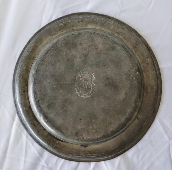 antique 18th century pewter plate and bowl 8560