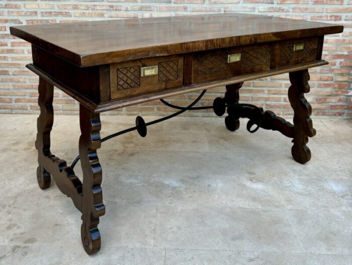 antique baroque spanish desk table 4060