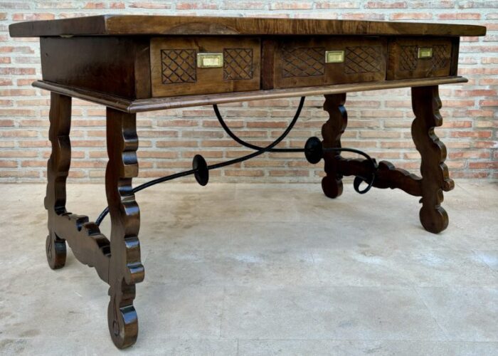 antique baroque spanish desk table 4103