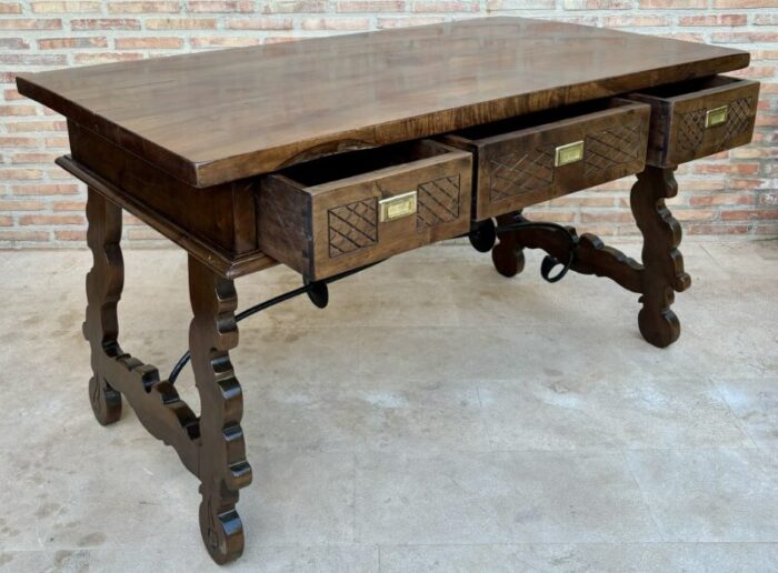 antique baroque spanish desk table 8090