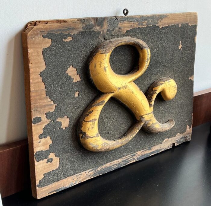 antique carved and gold gilded ampersand sign 3330