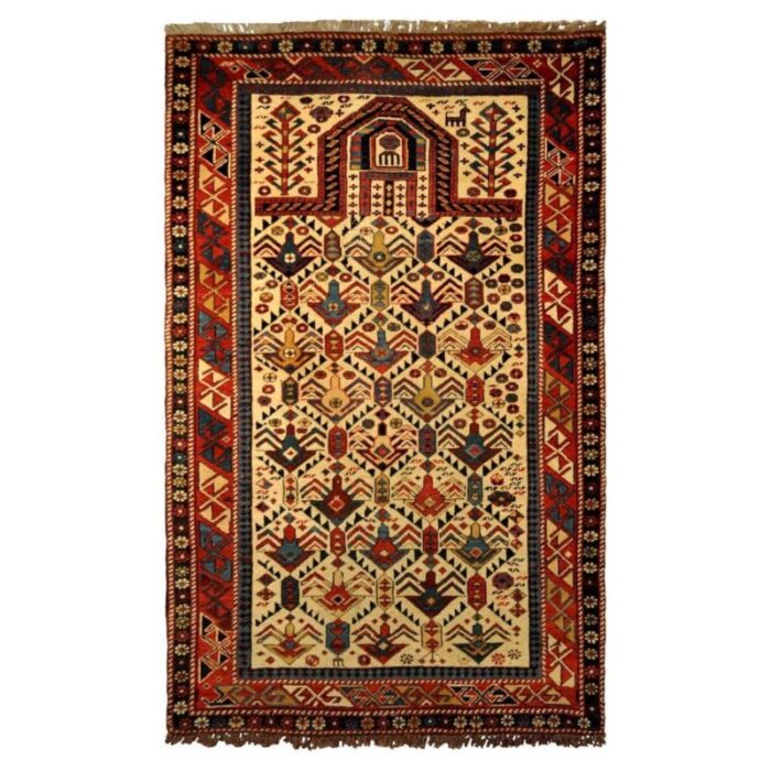 antique caucas daghestan hand knotted wool rug 1880s 18