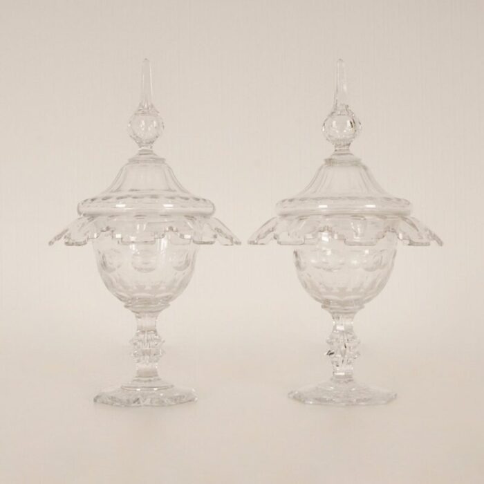 antique crystal cut glass vases set of 2 17