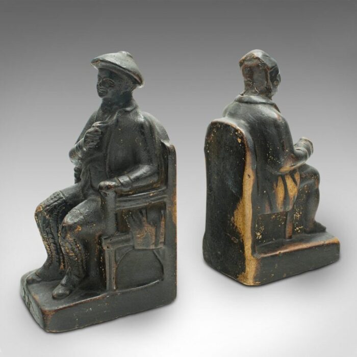 antique dutch figurative bookends 1900s set of 2 2