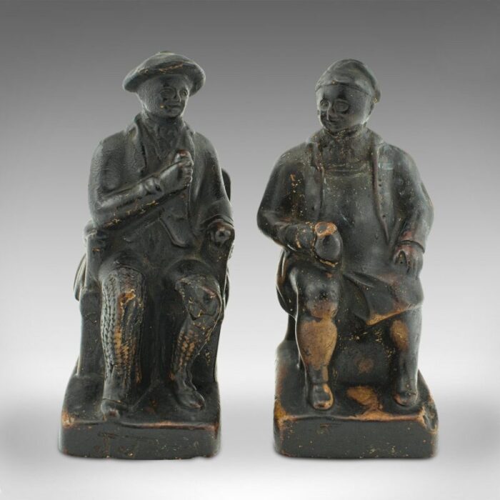 antique dutch figurative bookends 1900s set of 2 3