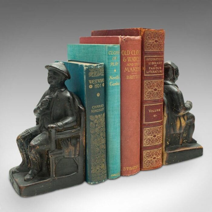 antique dutch figurative bookends 1900s set of 2 8