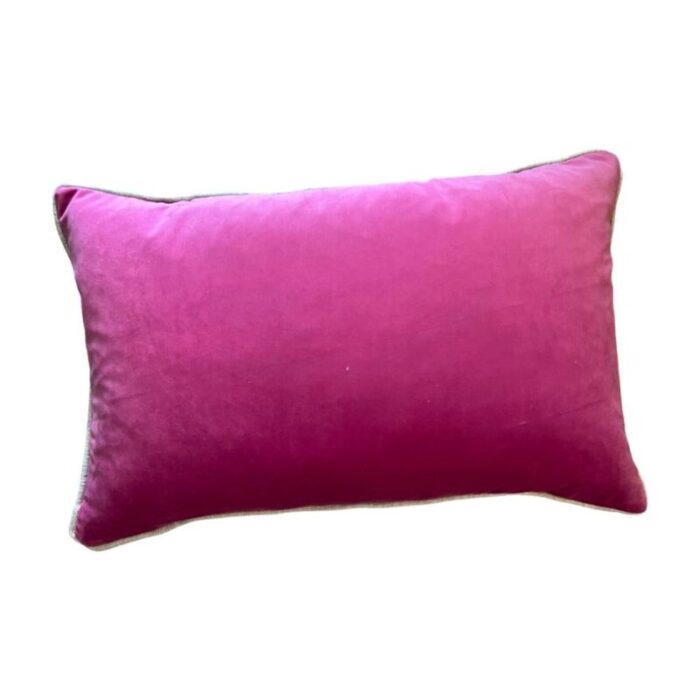 antique early 19th century italian magenta details hand metal gold embroidery pillow 3309