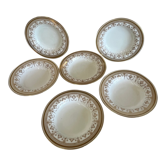 antique english bone china regency soup plates by cauldon 8820