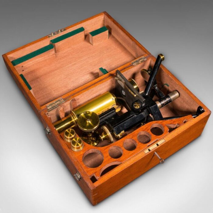 antique english cased microscope from swift son 1910 9