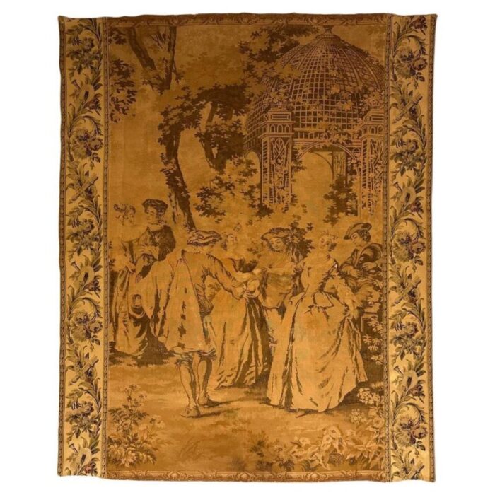 antique french aubusson jaquar tapestry 1890s 1