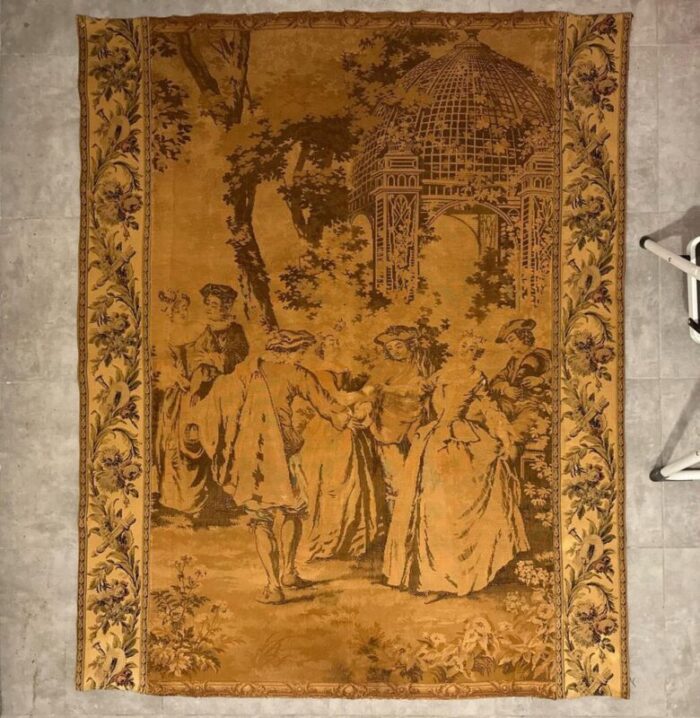 antique french aubusson jaquar tapestry 1890s 2