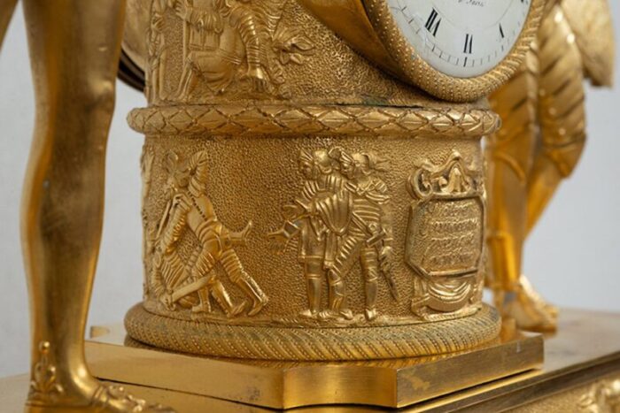 antique french empire clock in finely chiseled golden bronze 19th century 4