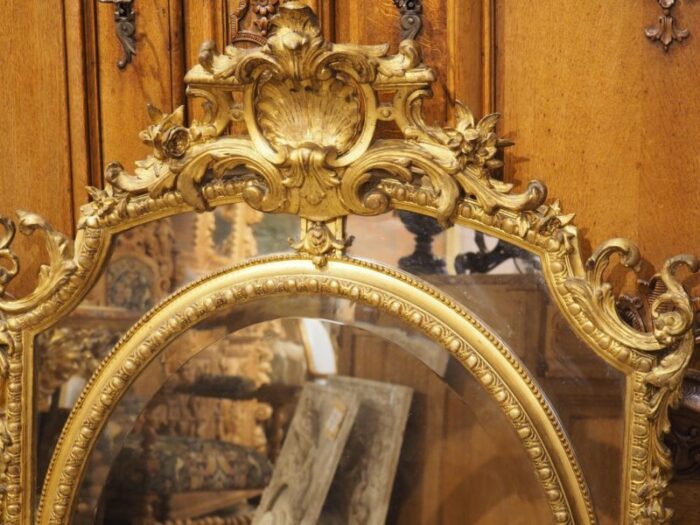 antique french giltwood napoleon iii parcloses mirror circa 1860 0473