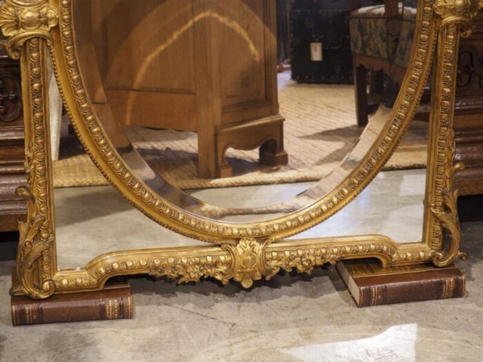 antique french giltwood napoleon iii parcloses mirror circa 1860 0915